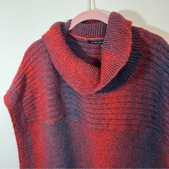✨ La Fee Maraboutee Paris Red Black Sweater Poncho 4 - Picture 2 of 11